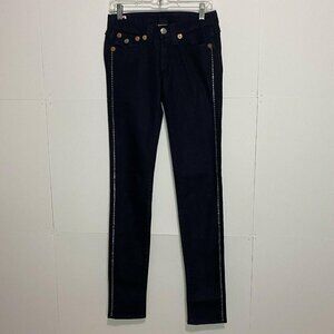 NWOT True Religion 26x35 Disco Julie Low Rise Bling Tuxedo Stripe Skinny Jeans